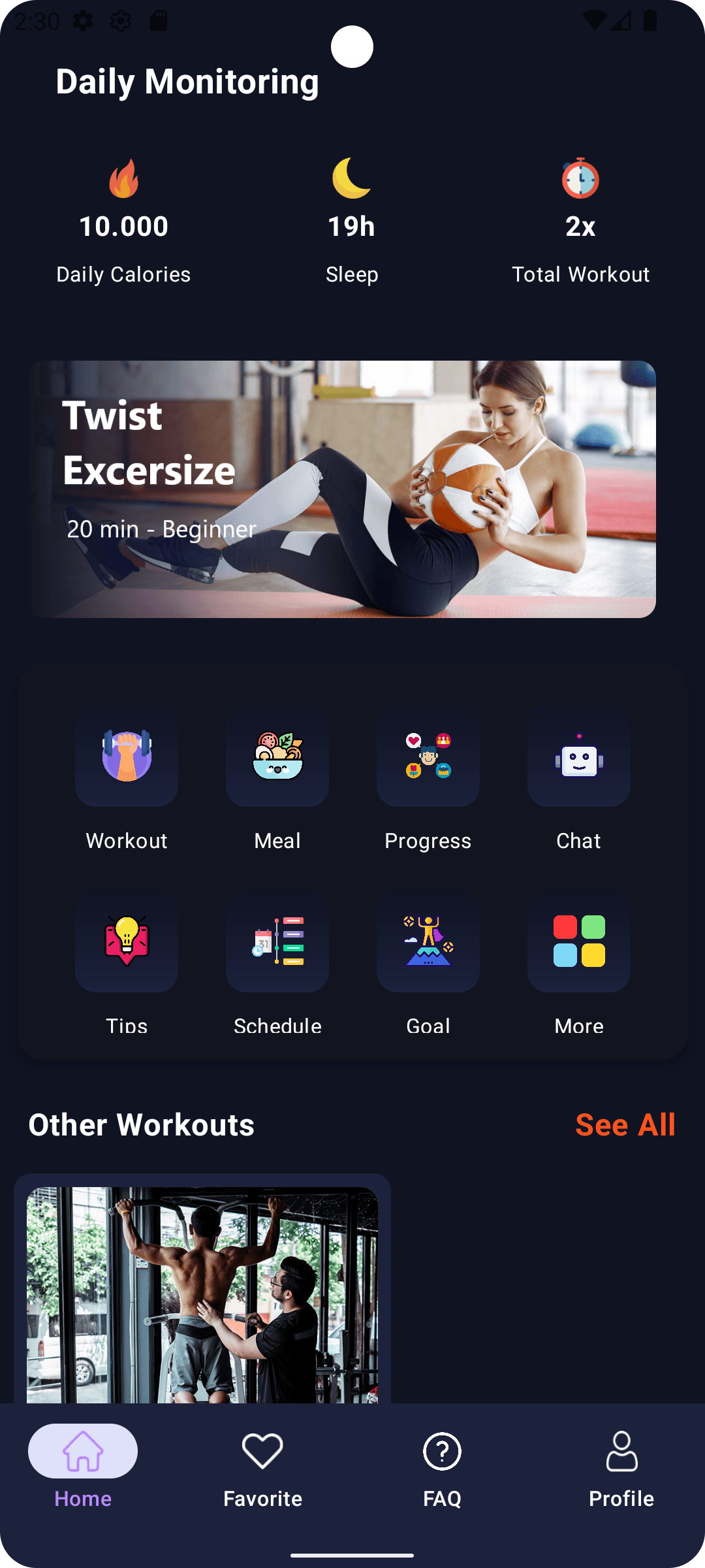 Modern Daily Me Tracking App for Young people to keep a healthy life screenshot