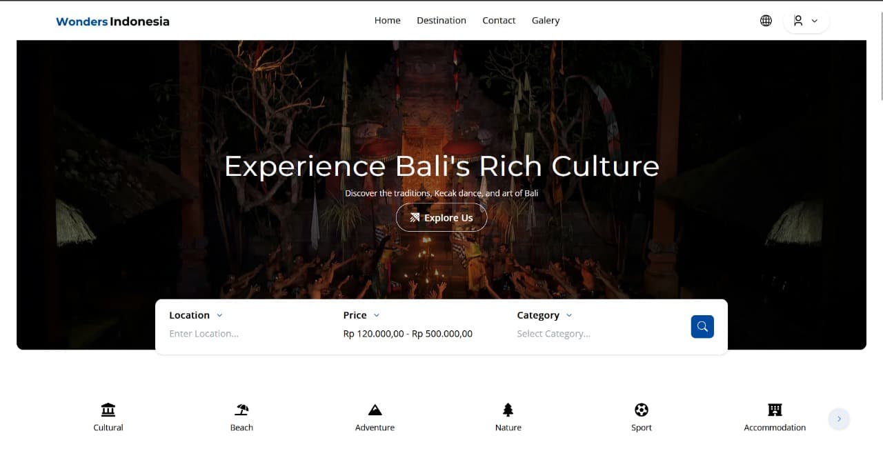Static Travel websites in Indonesia screenshot